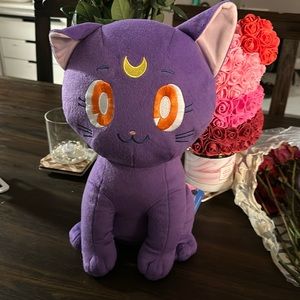 NWT Clever Idiots 14” Sailor Moon Purple Luna The Cat Sitting Plush